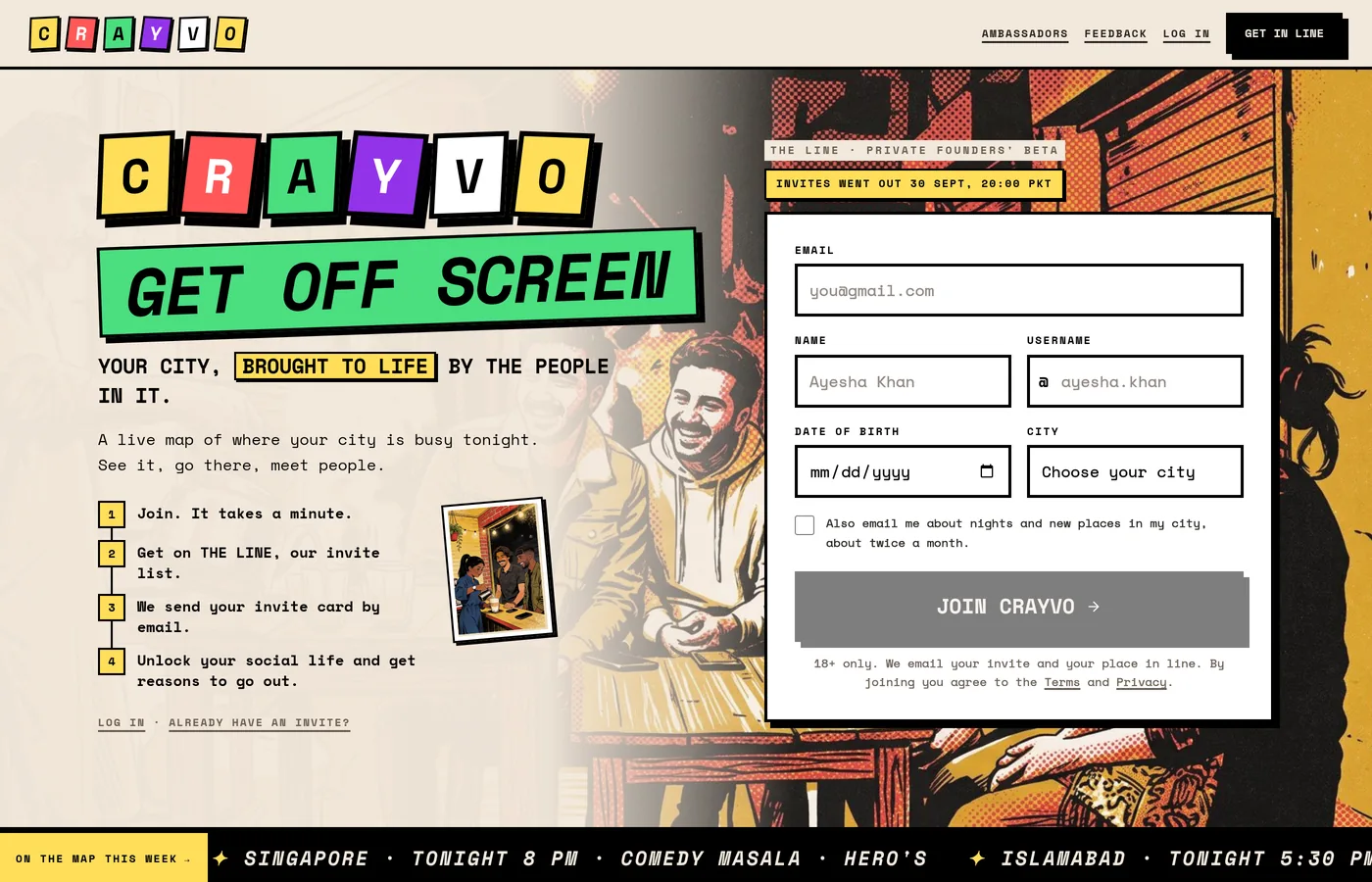 The front page on 6 October: one form, and the day the latest invitations went out.