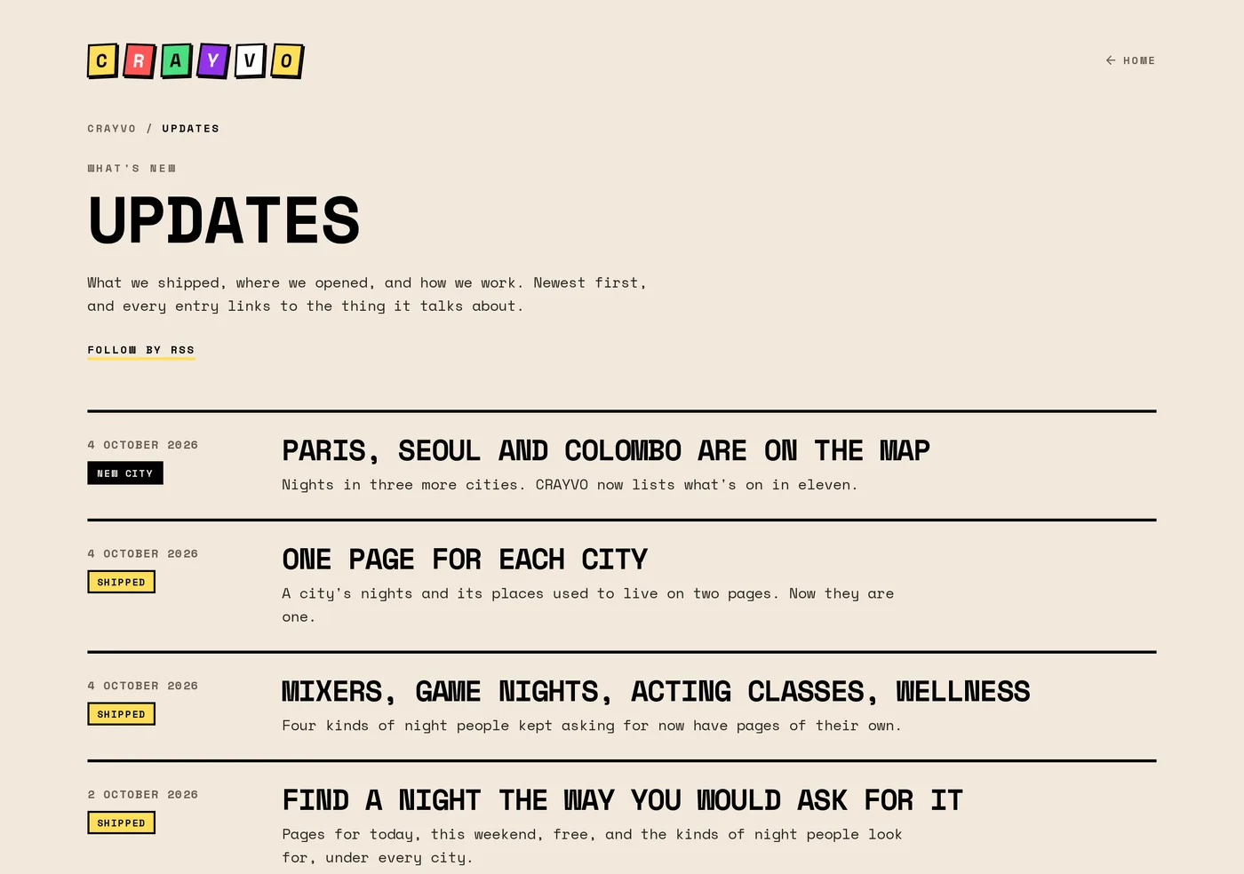 Updates: what shipped, where we opened, and how we work, newest first.
